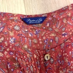 rhythm of life united arrows　ユナイテッドアローズ　レディース　膝丈　７分袖　ワンピース　トップス　フリーサイズ　薄手　LL 　L M フラワー　花柄　ナチュラル　自然　森の画像