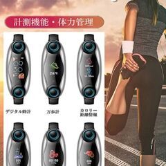 未使用防水イヤホン内蔵スマートウォッチ 血圧心拍数音声コントロール4日稼働の画像