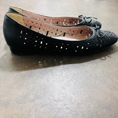 銀座かねまつ　パンプス　 23.0　本革　黒　の画像