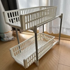 スリムトレー 2段引き出し シンク下収納の画像
