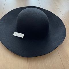 新品未使用　タグ付き　ハット　女優帽　ブラック　黒
