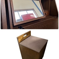 NO.1948 北海道旭川家具 勇峰工芸 ライティングドレッサー フローラ 道産ナラ 机 収納家具 中古の画像