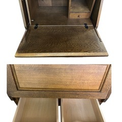 NO.1948 北海道旭川家具 勇峰工芸 ライティングドレッサー フローラ 道産ナラ 机 収納家具 中古の画像