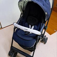 combi 対面＆背面ベビーカーとレインカバー＆シートカバーの画像