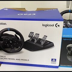 中古 ロジクール TRUEFORCE レーシングホイール G923 + シフター LPST-14900 ハンコン ハンドル+ペダル+シフト 領収書可の画像