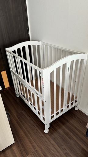 KATOJI ミニベビーベッド ハイタイプ 収納棚付き