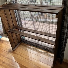 収納ラック　オシャレ　ウォールナット色　