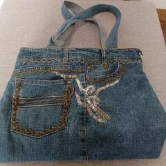 デニム地　バッグの画像