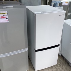 【リサイクルサービス八光】2021年製　ハイセンス　134L　2ドア　ノンフロン冷蔵庫　パールホワイト　HR-D1303の画像