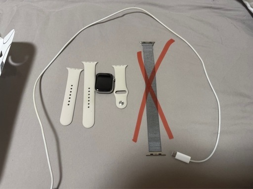 Apple Watch 7 series 7ステンレススチール 45mm と純正ミラネーゼループ シルバー  
