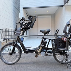 子供乗せ　3人　パナソニック 電動アシスト自転車 チャイルドシート付き