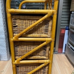 籐製ミニタンス　3段　アンティークの画像