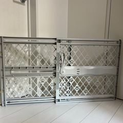 【中古美品】　ペット用ゲート　ベビーゲート　グレー　の画像
