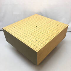 ss6924　足付き碁盤 5寸 カバー付き 19路盤 高さ26cm 天然木 脚付き 木製 八角足 囲碁 ボードゲーム 碁盤 中古の画像
