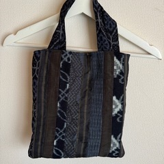 ◎【ハンドメイド】着物リメイク　絣　パッチワーク　小さめバッグの画像