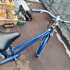 売約済みですm(_ _)m【札幌市内配達無料】整備済み中古車　BAA車　アサヒサイクル　レトロ風自転車　26インチ　切替無し　鍵新品　手元レバー式LEDライトの画像