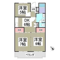💕初期費用80,000円、初月家賃無料！😲３ＤＫ賃料60,000...
