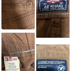American eagle チェック柄パンツの画像