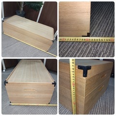 [八3114]  衣装ケース　外形寸法　908X418㎜  高さ270㎜  内寸法883x391㎜  高さ(上段)69㎜  (下段)150㎜の画像