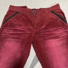 【値下げ】コーデュロイパンツ ワインレッド系　ウエスト80 股下81の画像