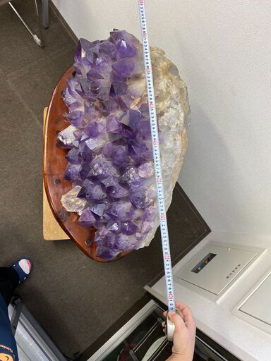 天然石　原石124㎏【アメジスト】1品限り　置物　特大サイズ　専用台込み
