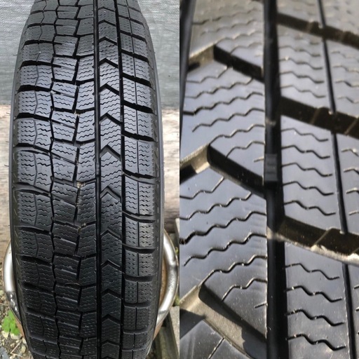 ［SOLD］14インチスズキ ラパン純正白アルミホイール スタッドレス 155/65R14 4本 2023年バリ溝