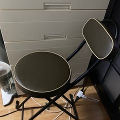 ハイチェア60cm ブラウン クッション付き折りたたみ椅子