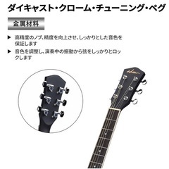 アコースティックギター 初心者セットドレッドノートタイプ 41インチ入門練習ギター 14点セット (マットブラック)の画像