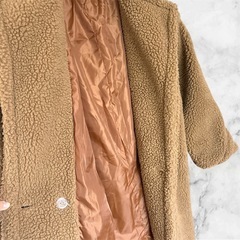 SHEIN❤テディーコート　レディース　ダブルボタン　ラペル襟の画像