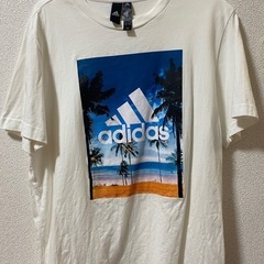 【配送可】adidas ビーチ風景 Tシャツ Lサイズ