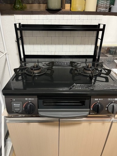 Rinnai ガスコンロ　都市ガス　説明書付き  towerラック付き