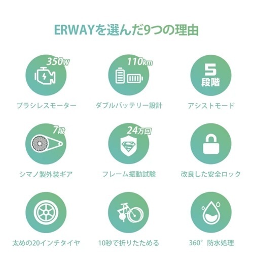 ERWAY 折りたたみ電動自転車