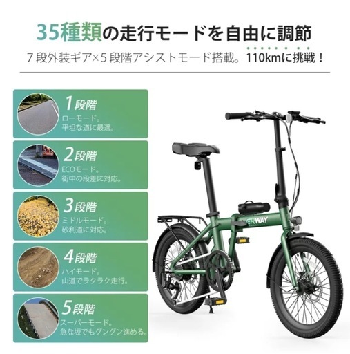 ERWAY 折りたたみ電動自転車