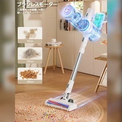 新品同様】掃除機 コードレス 38000pa Leacco サイクロン 3段吸引力 45