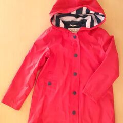 【ユーズド】防水暴風コート　赤　裏タオル地　Hatley　8歳