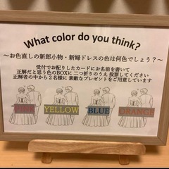 結婚式　ドレス色当てクイズセットの画像