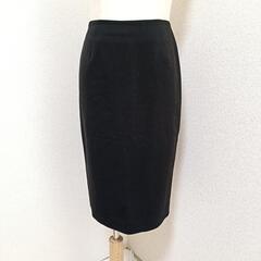 セオリー 美品 ウール混タイトスカート ひざ丈 バックジップ スリット ブラック 2 M レディースの画像