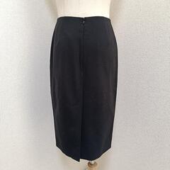 セオリー 美品 ウール混タイトスカート ひざ丈 バックジップ スリット ブラック 2 M レディースの画像