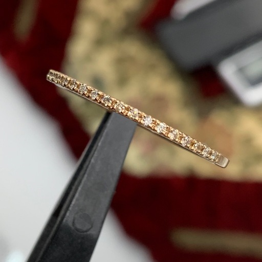 アガット　ハーフエタニティ　リング　K10 ダイヤリング