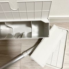 フローリングモップ＆収納ケース🧹無印良品、掃除用具の画像