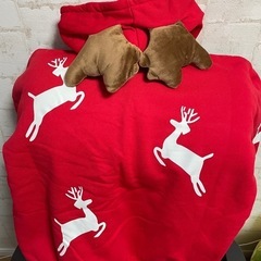 ペアトナカイフード付きトレーナー２枚の画像