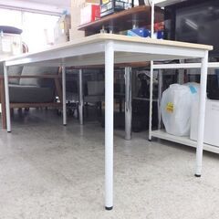 オフィスデスク 大型テーブル 幅180cm ナチュラル 作業台 ディスプレイテーブル スチール脚 塾 ミーティングテーブル ☆ 札幌市 北区 屯田 の画像
