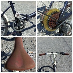 ★[八4893] 〈中古品〉シマノ　20インチ自転車  カラー白　紺　 の画像