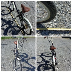 ★[八4893] 〈中古品〉シマノ　20インチ自転車  カラー白　紺　 の画像