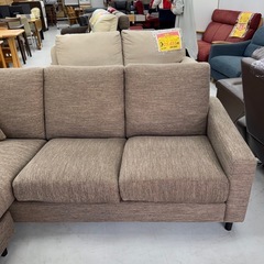 美品 ニトリ N シールド カウチソファ 3人掛け ブラウン ファブリック 超美品‼️】定価79,990円♪ ニトリ 187cm幅3人掛けカウチソファ