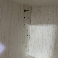 木目調 扉付き３段カラーボックス ホワイトの画像