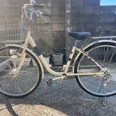 自転車　26インチ　強タイヤ　オートライト　3段変速