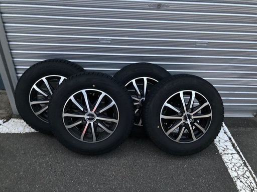 アルミとスタッドレスタイヤの4本セット　ブリザックVRX2 145/80R13 ワンシーズンのみ