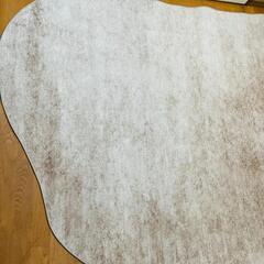 北欧モダンアシンメトリーラグ ライトブラウン 160cm×230cmの画像