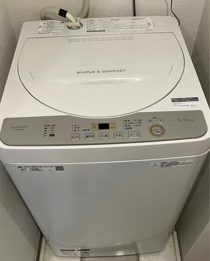 シャープ 自動洗濯機5.5KG　2019年製